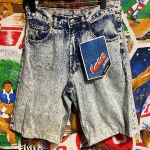 NWT Deadstock Vintage 80's Kansas Stonewashed Denim Jean Shorts-Jorts